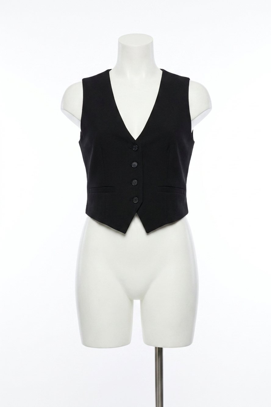 NEW GOOD AMERICAN essential suiting vest in black